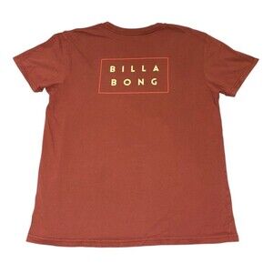 Billabong Men’s Tee T-Shirt Small Burnt Orange Chest Logo Crewneck Short Sleeve